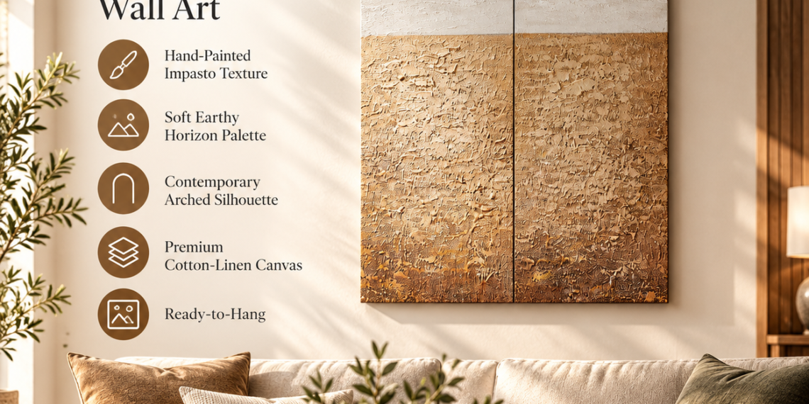 Horizon Hand Painted Wall Art Review: Heavy Impasto Arched Canvas