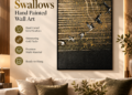 Swallows Hand Painted Wall Art Review: Hand-Carved Gold Flecked Canvas