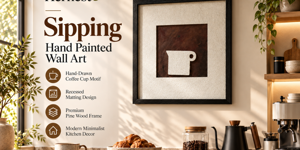 Sipping Hand Painted Wall Art Review: Minimalist Coffee Silhouette Canvas
