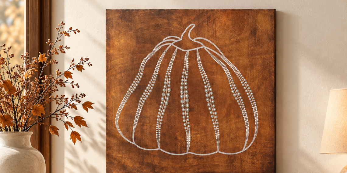 Pumpkin Handcrafted Wooden Wall Art Review: Vintage Pearl Inlay Harvest Decor