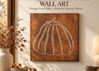 Pumpkin Handcrafted Wooden Wall Art Review: Vintage Pearl Inlay Harvest Decor
