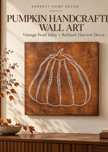 Pumpkin Handcrafted Wooden Wall Art Review: Vintage Pearl Inlay Harvest Decor