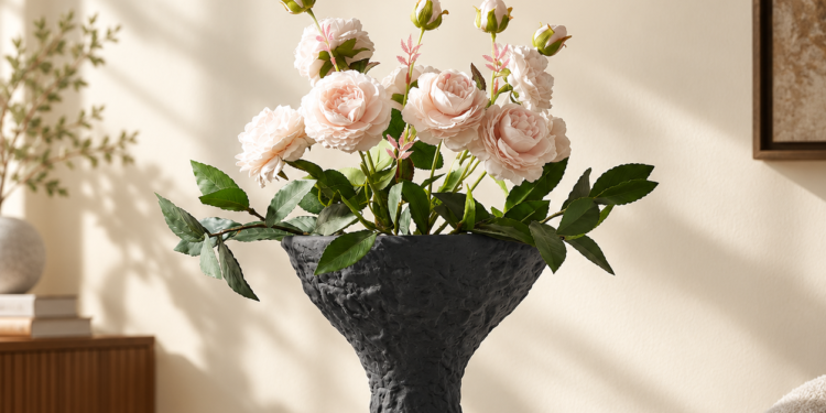 Bunad Ceramic Vase Review: Dramatic Volcanic Texture Pedestal Centerpiece