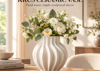 Krus Ceramic Vase Review: Fluid Water Ripple Sculptural Decor